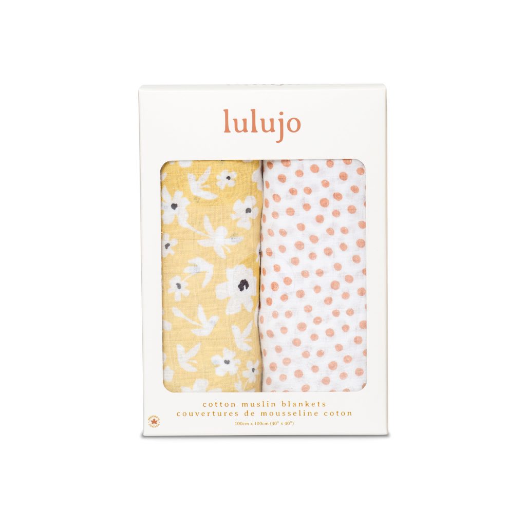 Lulujo Cotton Swaddle | Wildflowers & Dots