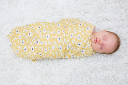 Lulujo Cotton Swaddle | Wildflowers & Dots