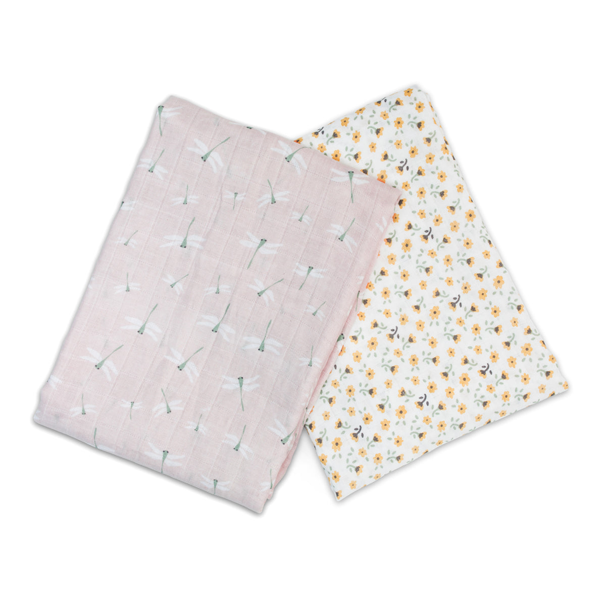 Lulujo Cotton Swaddle | Floral & Dragonfly