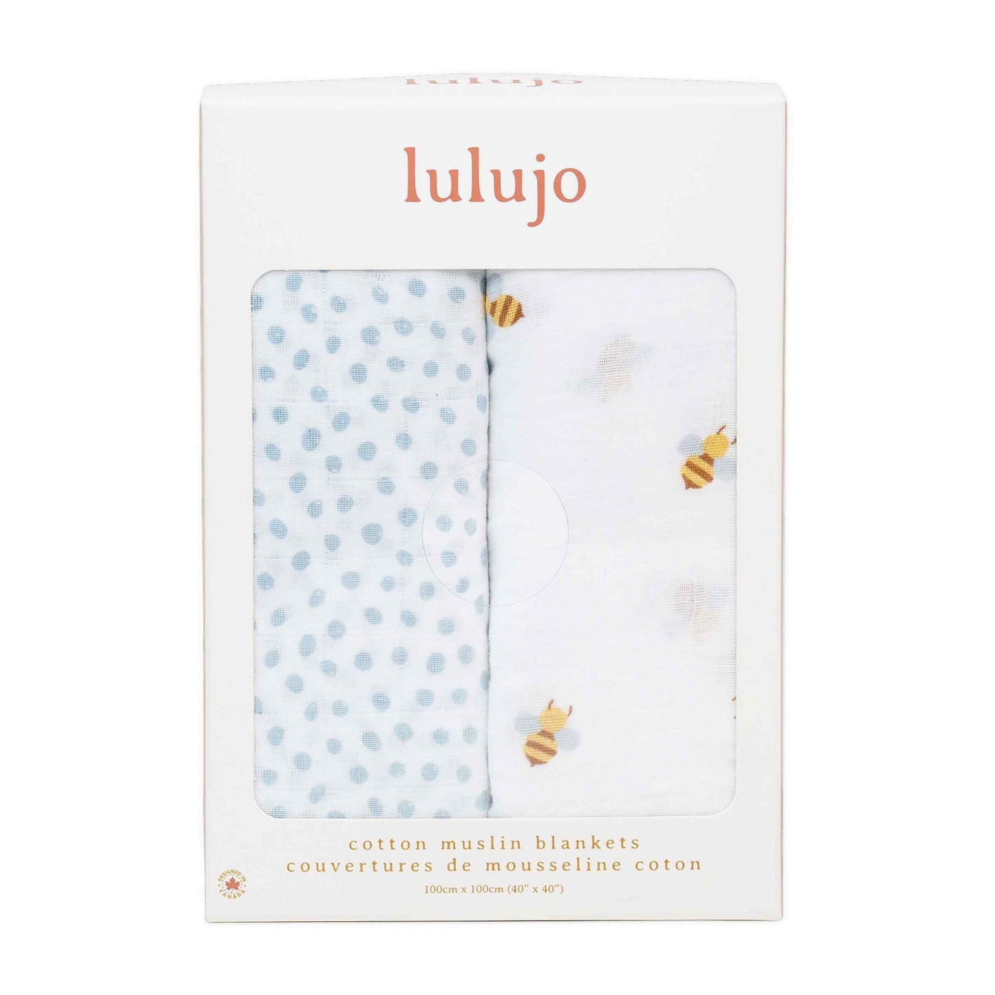 Lulujo Cotton Swaddle | Bees & Dots