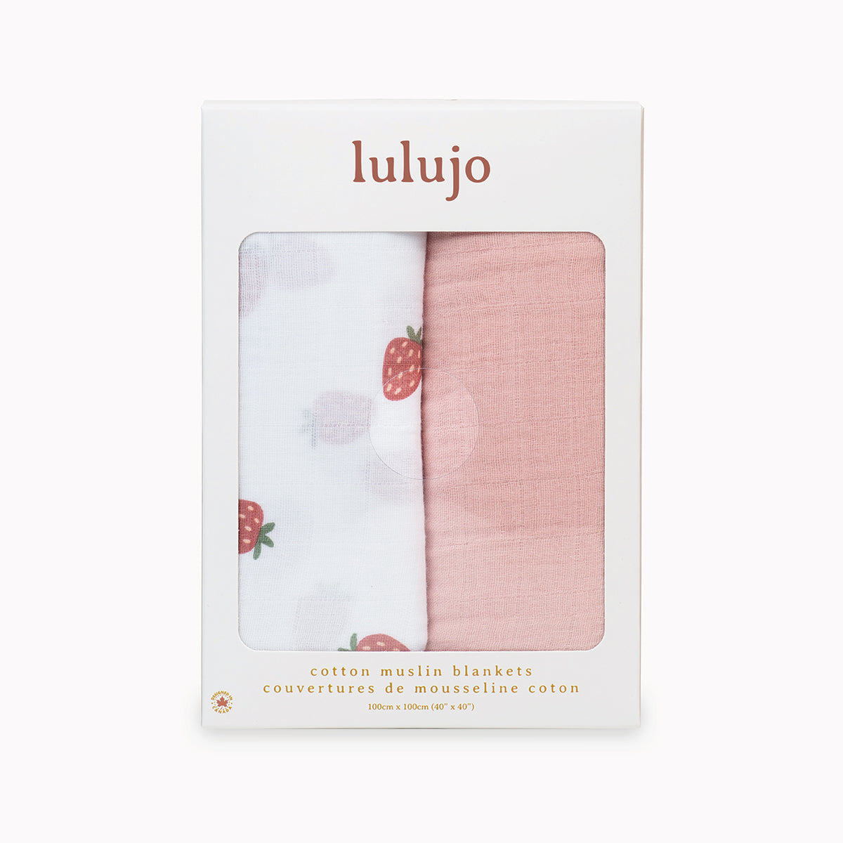 Lulujo Cotton Swaddle | Strawberries & Pink