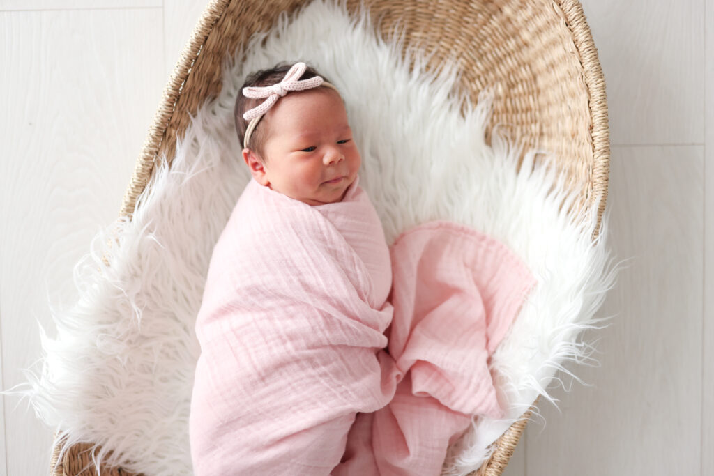 Lulujo Cotton Swaddle | Strawberries & Pink