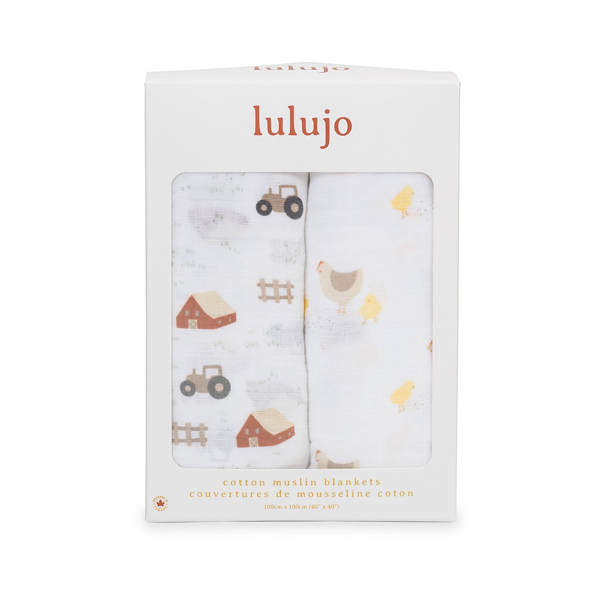 Lulujo Cotton Swaddle | Barnyard & Rooster