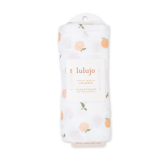 Lulujo Cotton Swaddle | Peaches