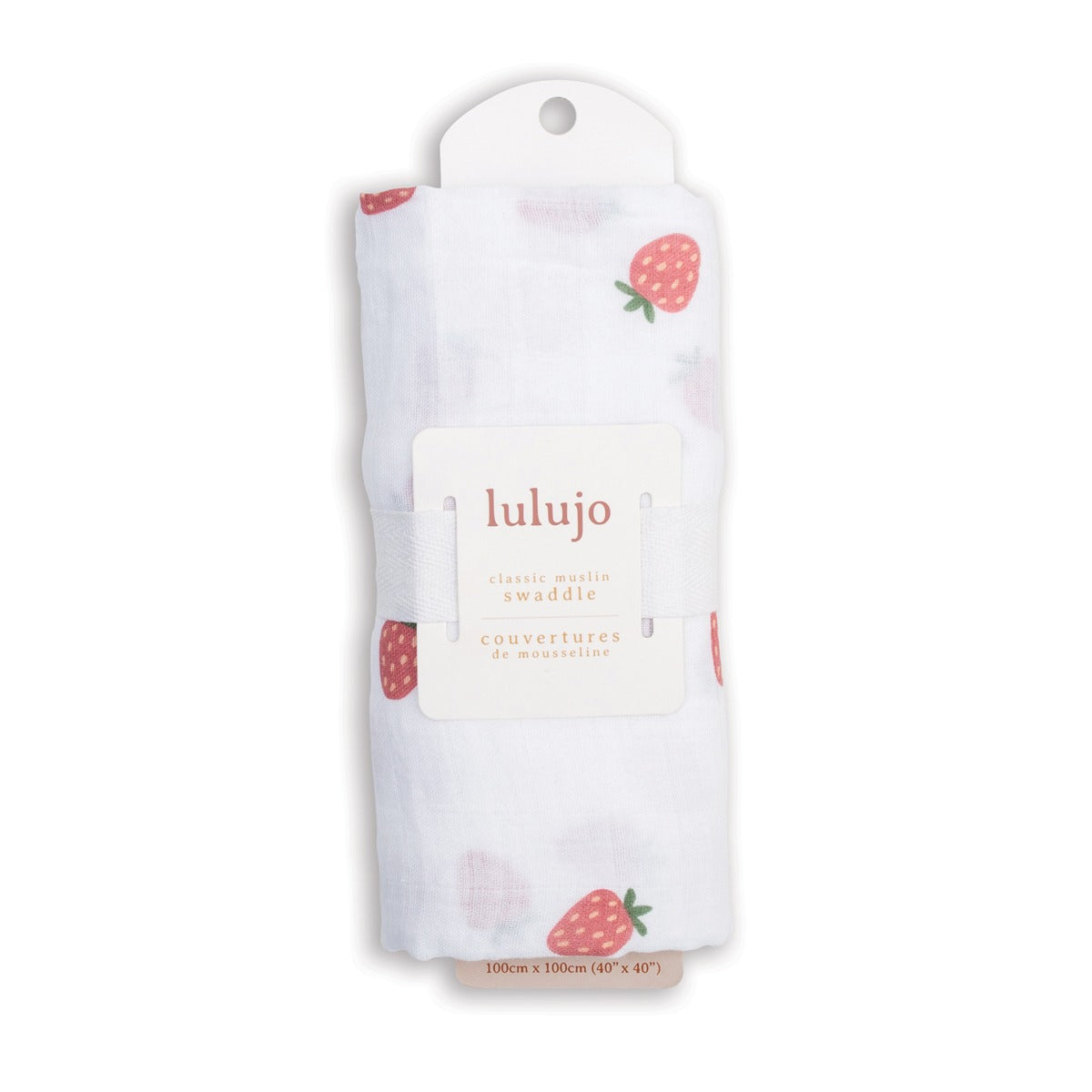 Lulujo Cotton Swaddle | Strawberries