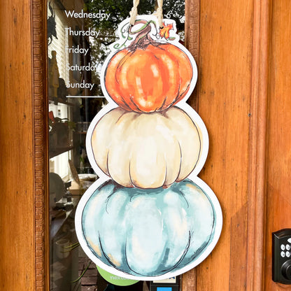 Pumpkin + Snowman | Double Sided Door Hanger