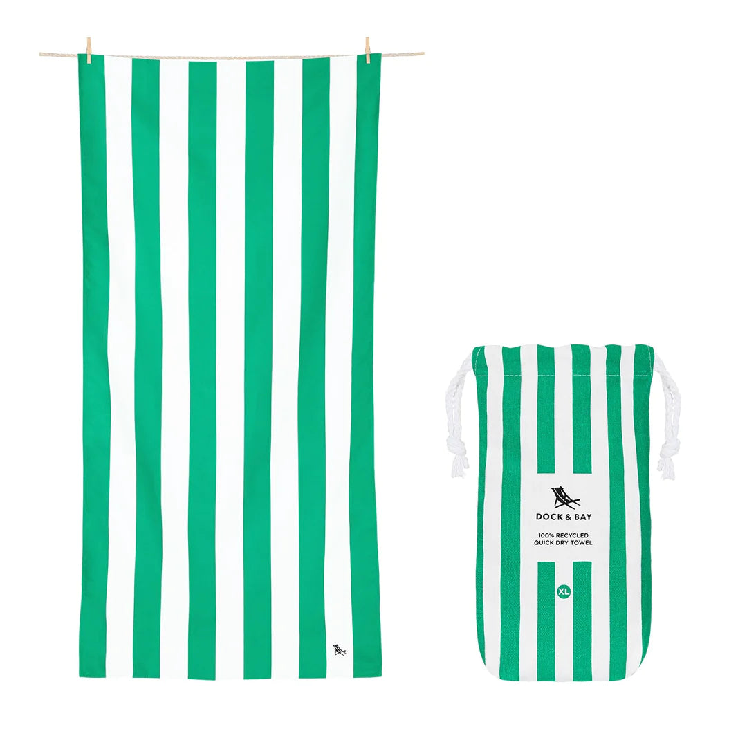 Cancun Green Cabana XL | Dock & Bay Quick Dry Towel