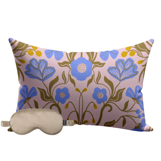 Taupe Eye Mask & Lemon Pillow Case Set