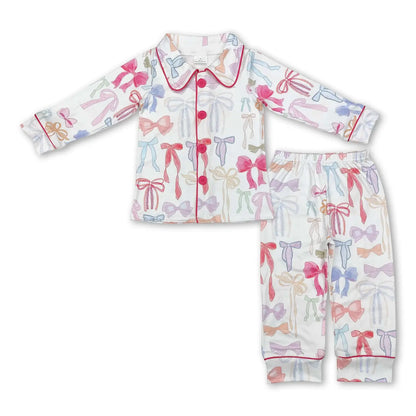 Colorful Bow Kids Pajamas