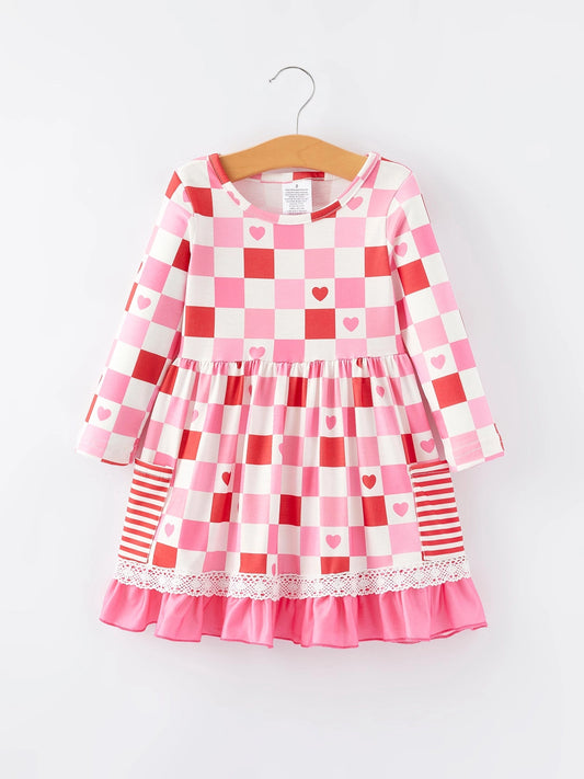 Pink Checkerboard Dress