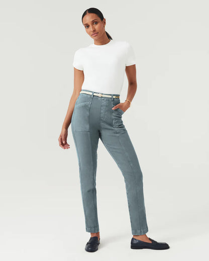 Spanx Twill Straight Leg Pant | Hazy Blue Grey