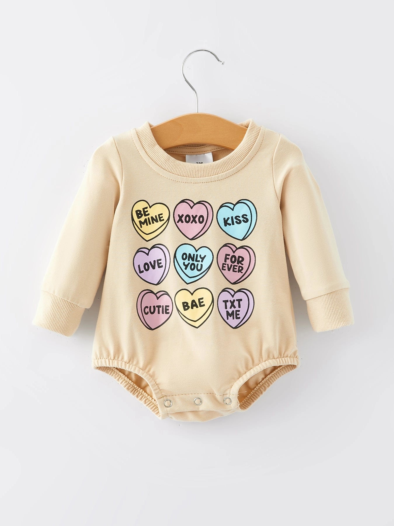 Letter Heart Print Girls Romper