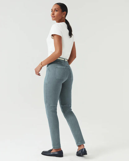 Spanx Twill Straight Leg Pant | Hazy Blue Grey