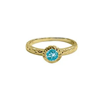 Hammered Birthstone Ring