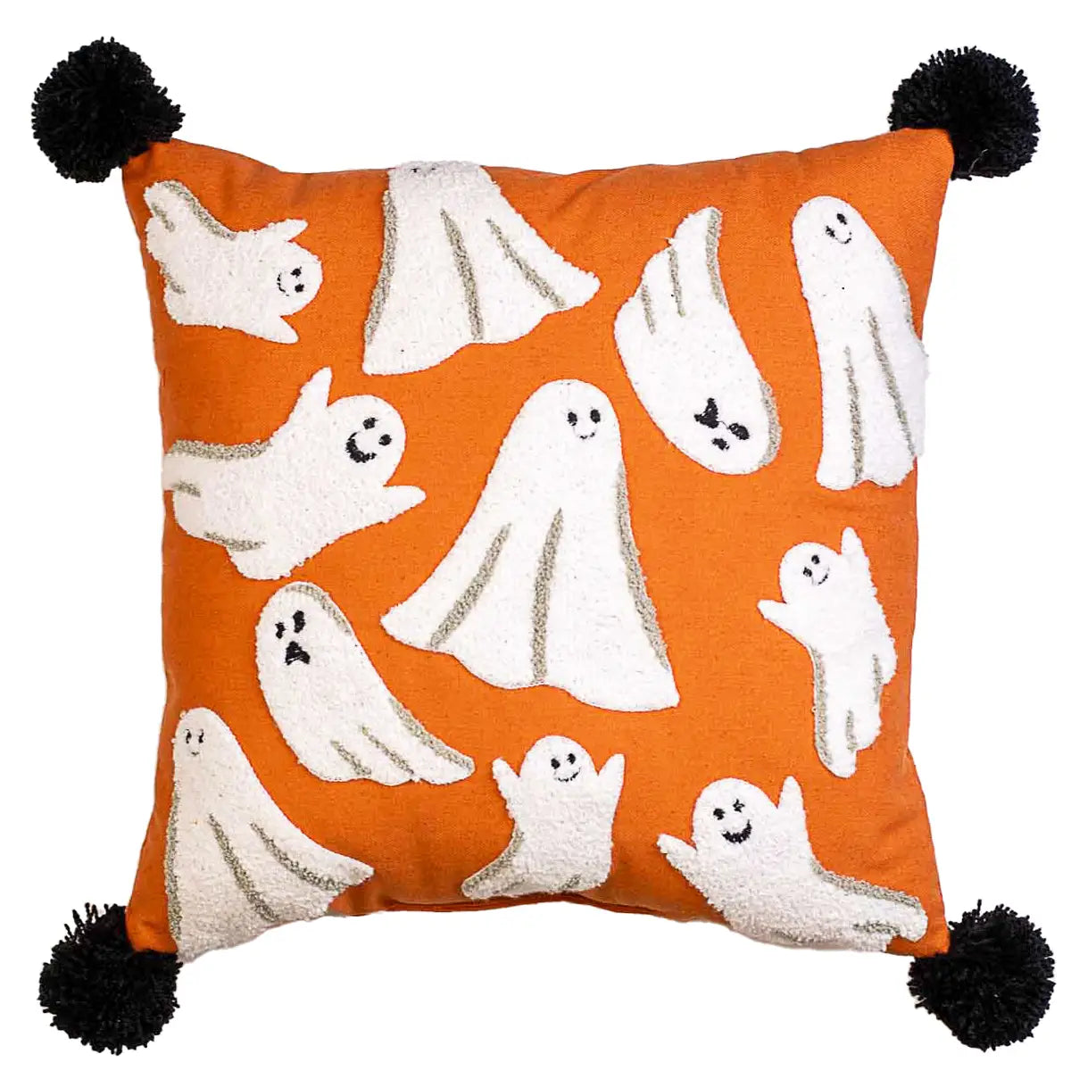 Spooky Ghost Embroidered Pillow