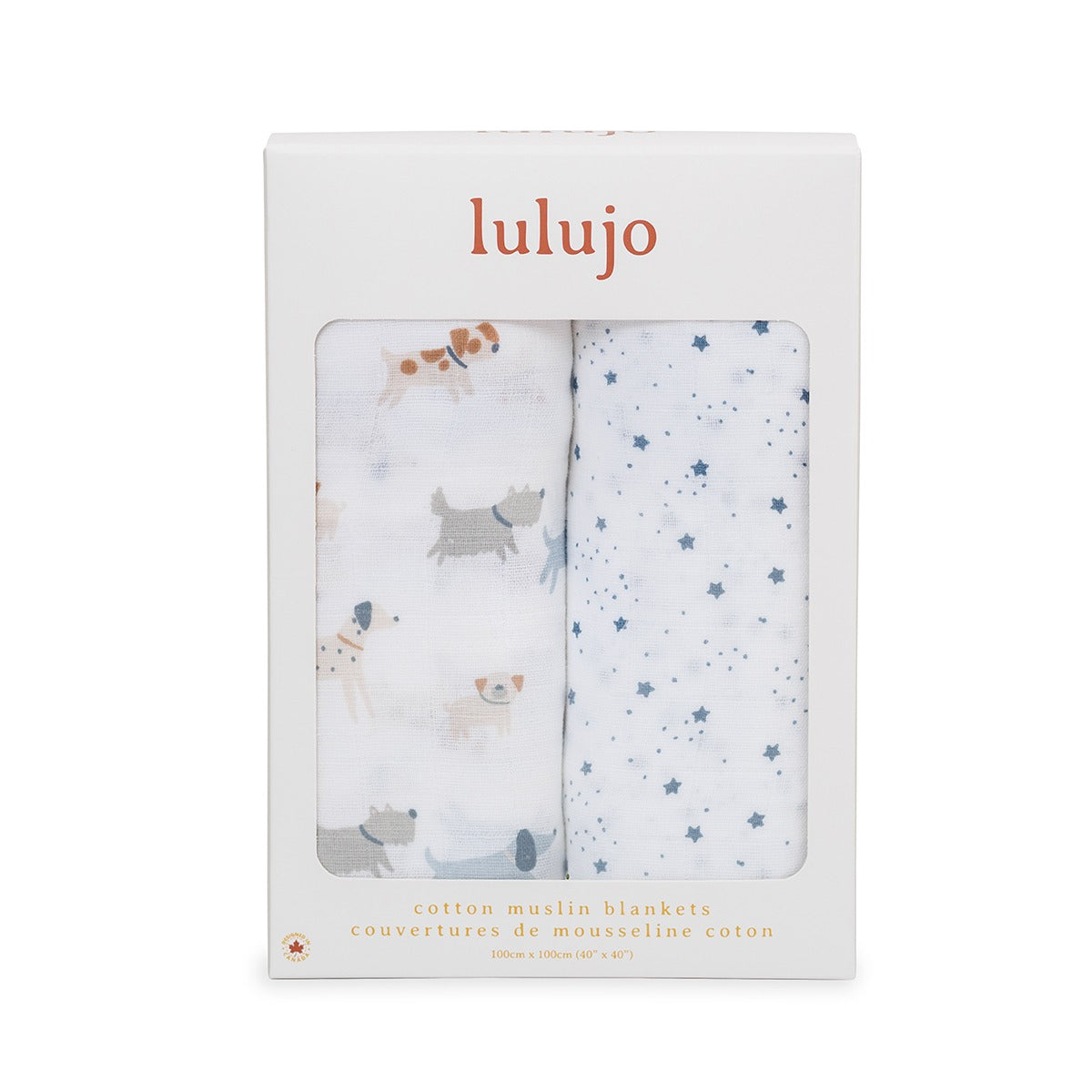 Lulujo Cotton Swaddle | Puppy Dogs & Stars