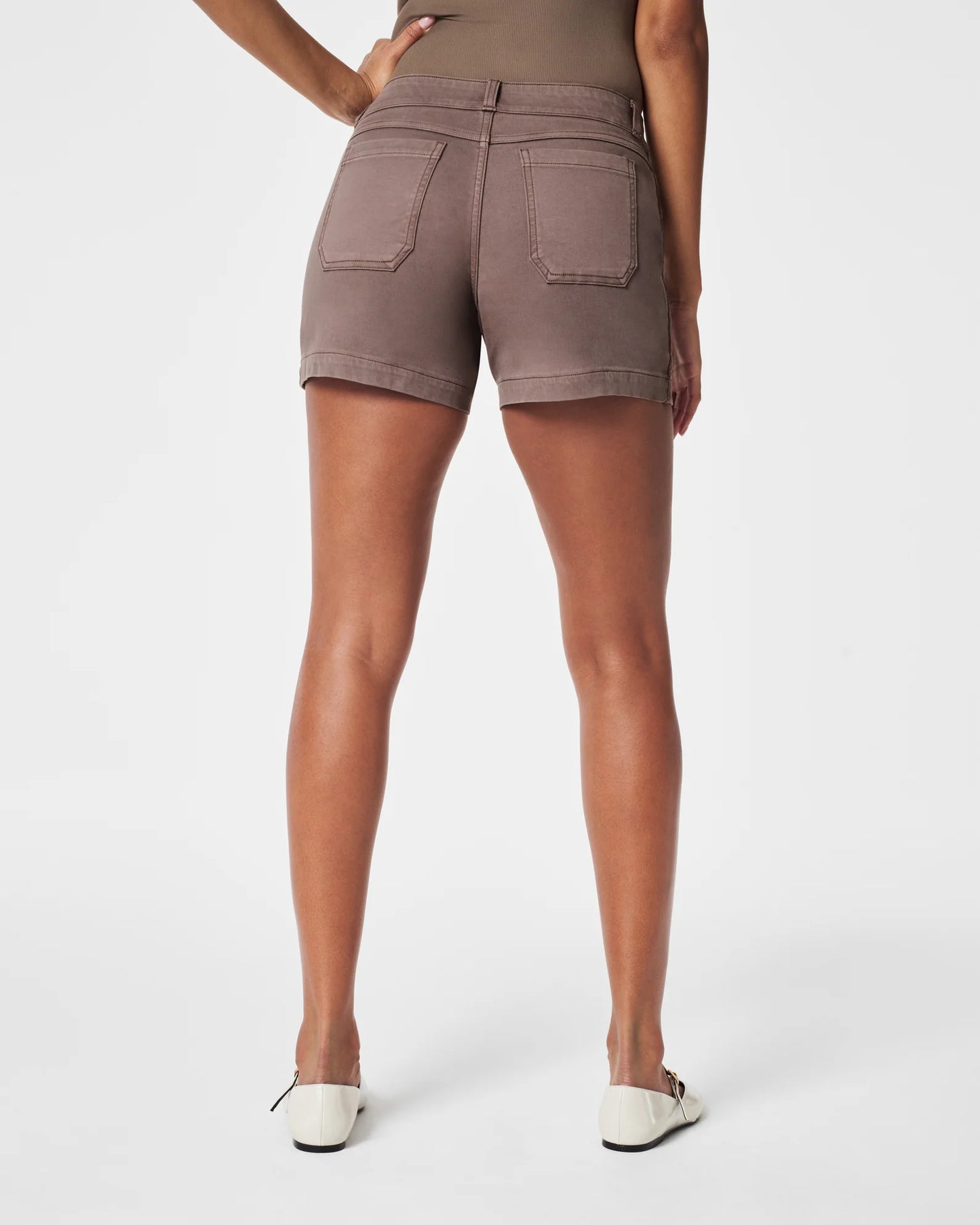 Spanx Twill Shorts 4" | Smoke