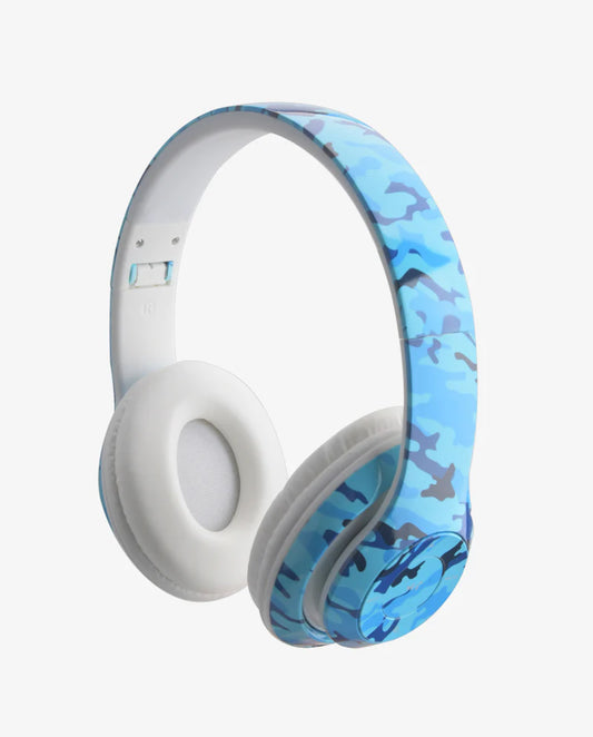 Blue Camo Bluetooth Headphones