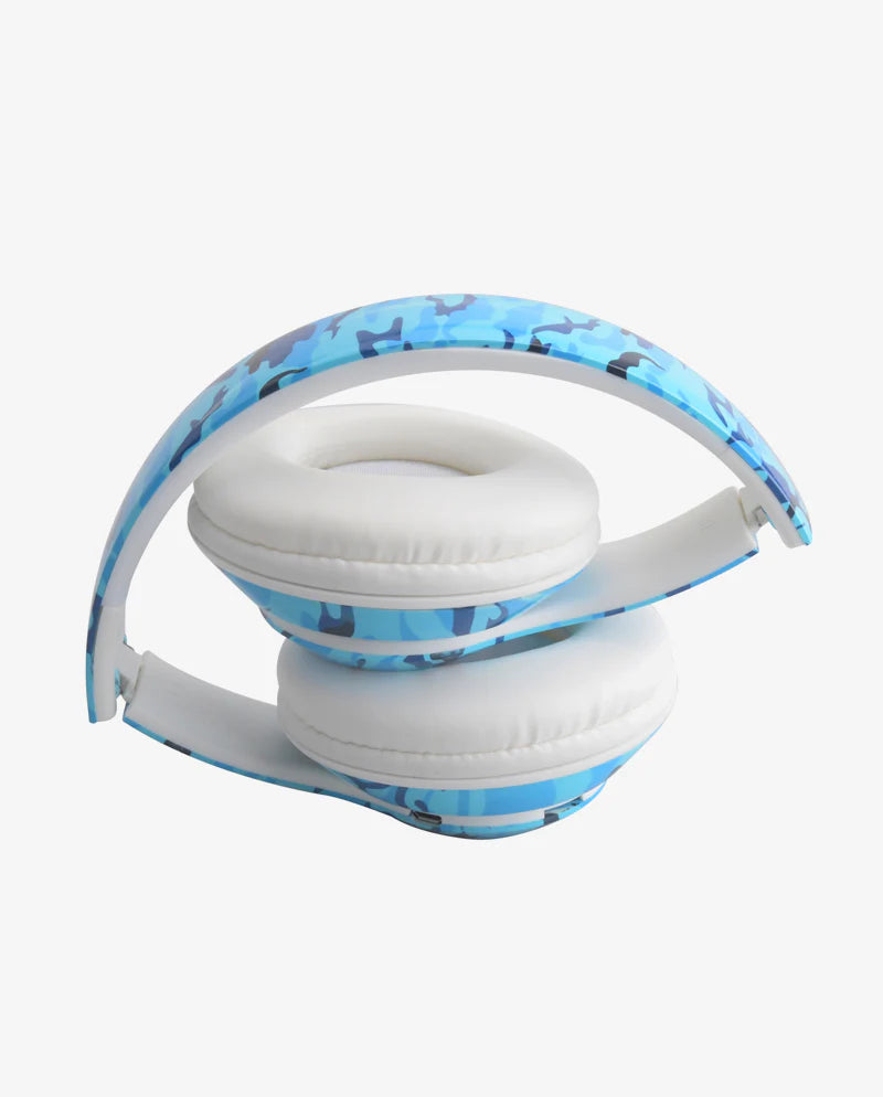 Blue Camo Bluetooth Headphones