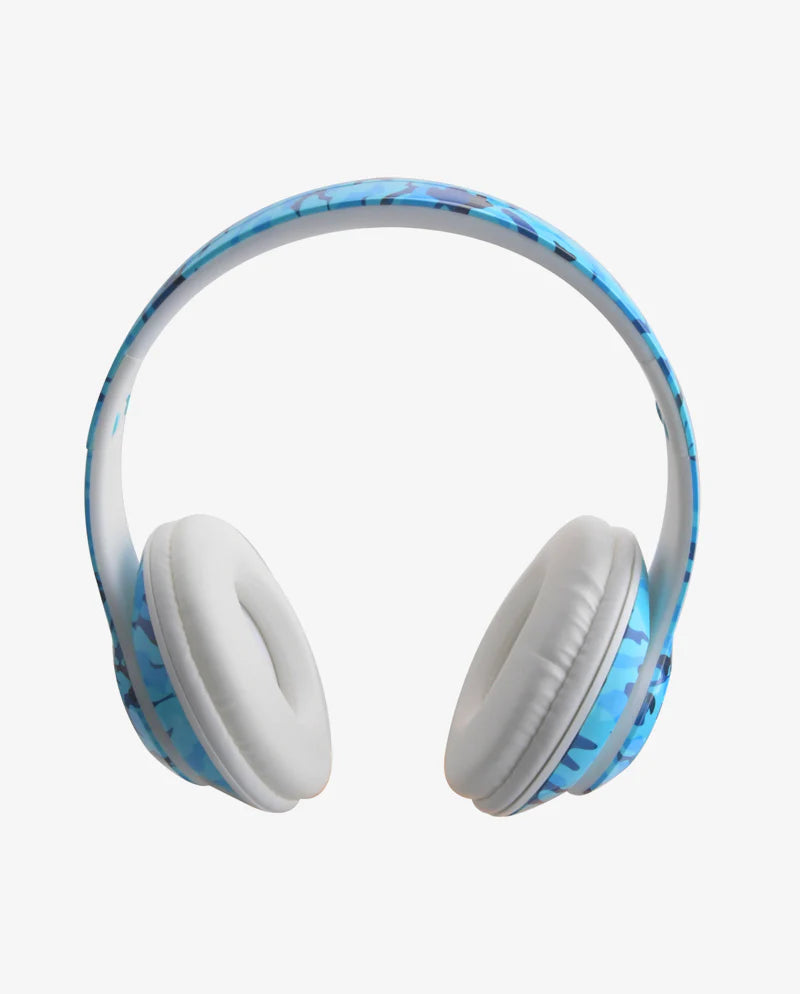 Blue Camo Bluetooth Headphones