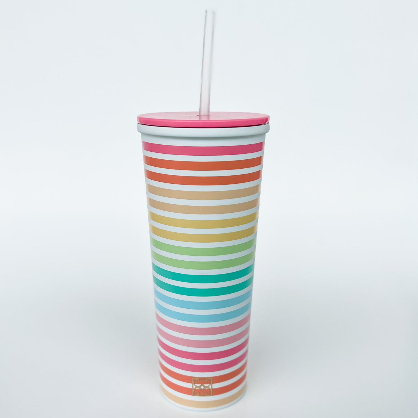 Stainless Straw Tumbler | Sunset Stripe