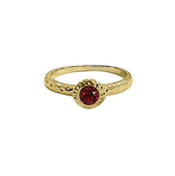 Hammered Birthstone Ring