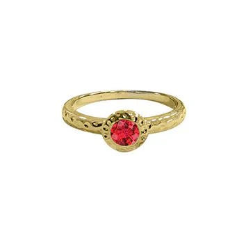 Hammered Birthstone Ring