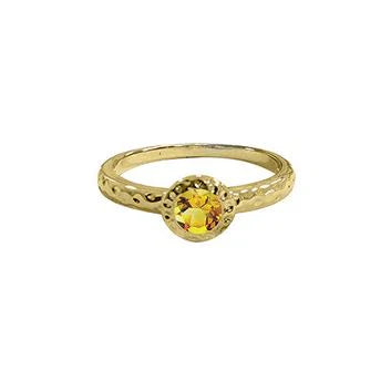 Hammered Birthstone Ring