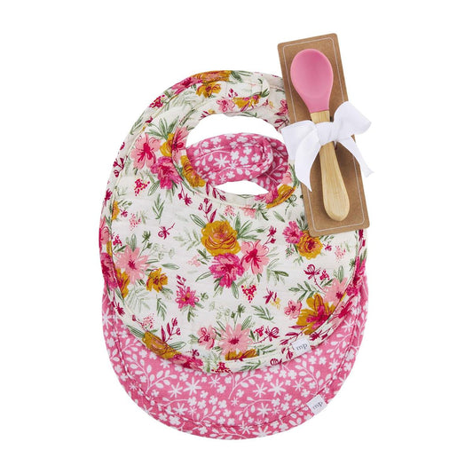 Fall Floral Bib & Spoon Set