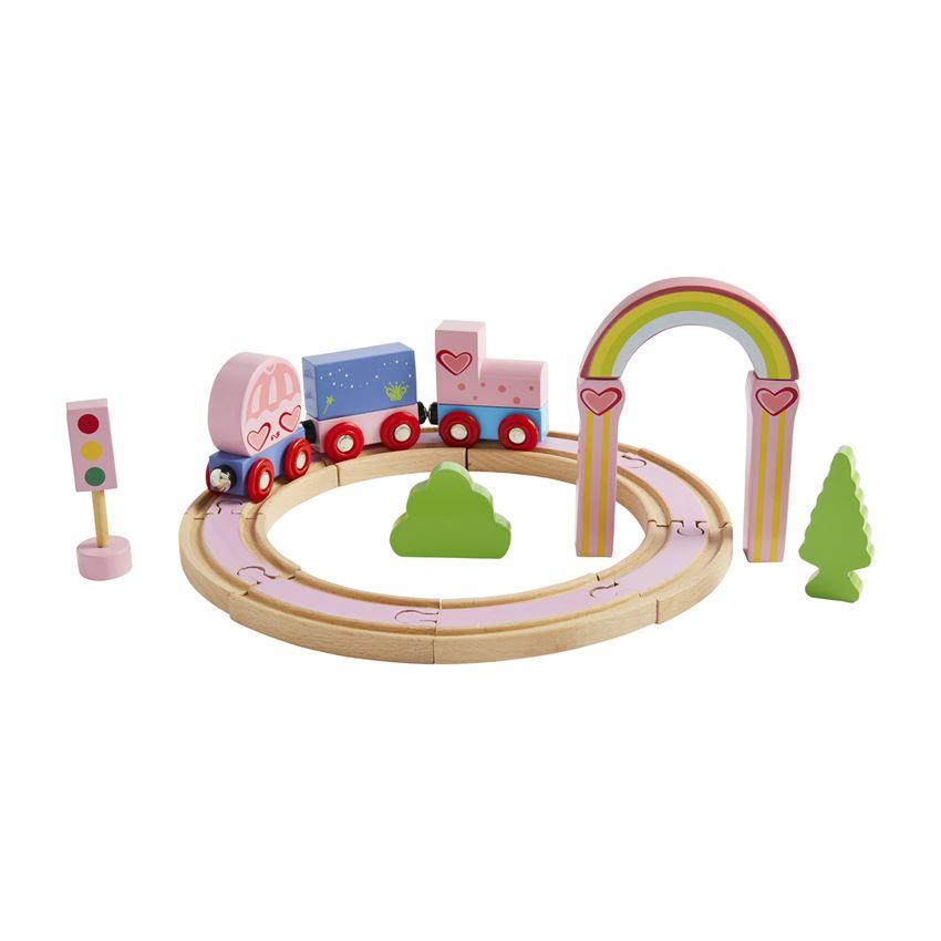 Rainbow Wood Train Set