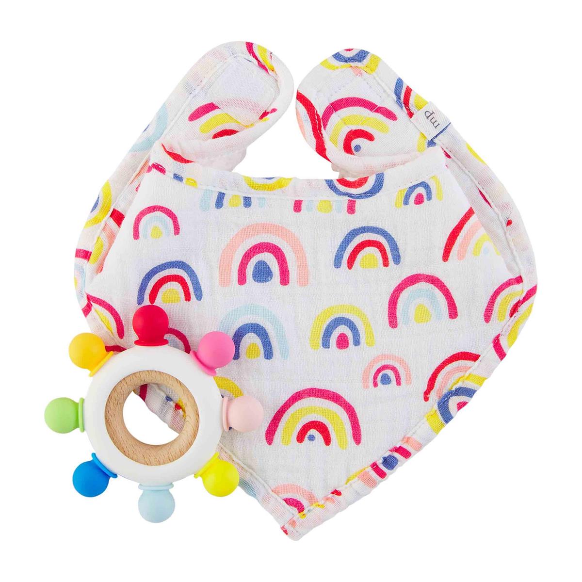 Rainbow Bib & Teether Set