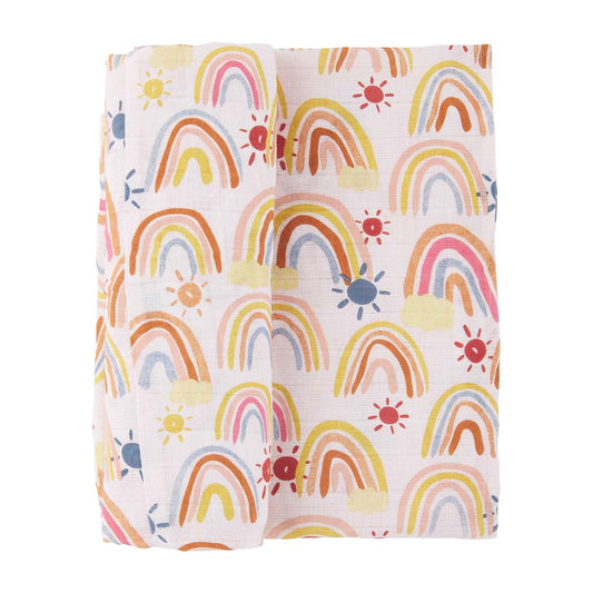 Rainbow Muslin Swaddle