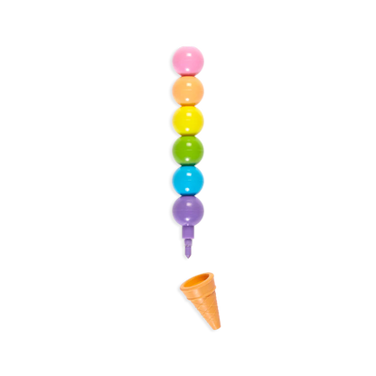 Rainbow Scoops Vanilla Scented Stacking Erasable Crayons