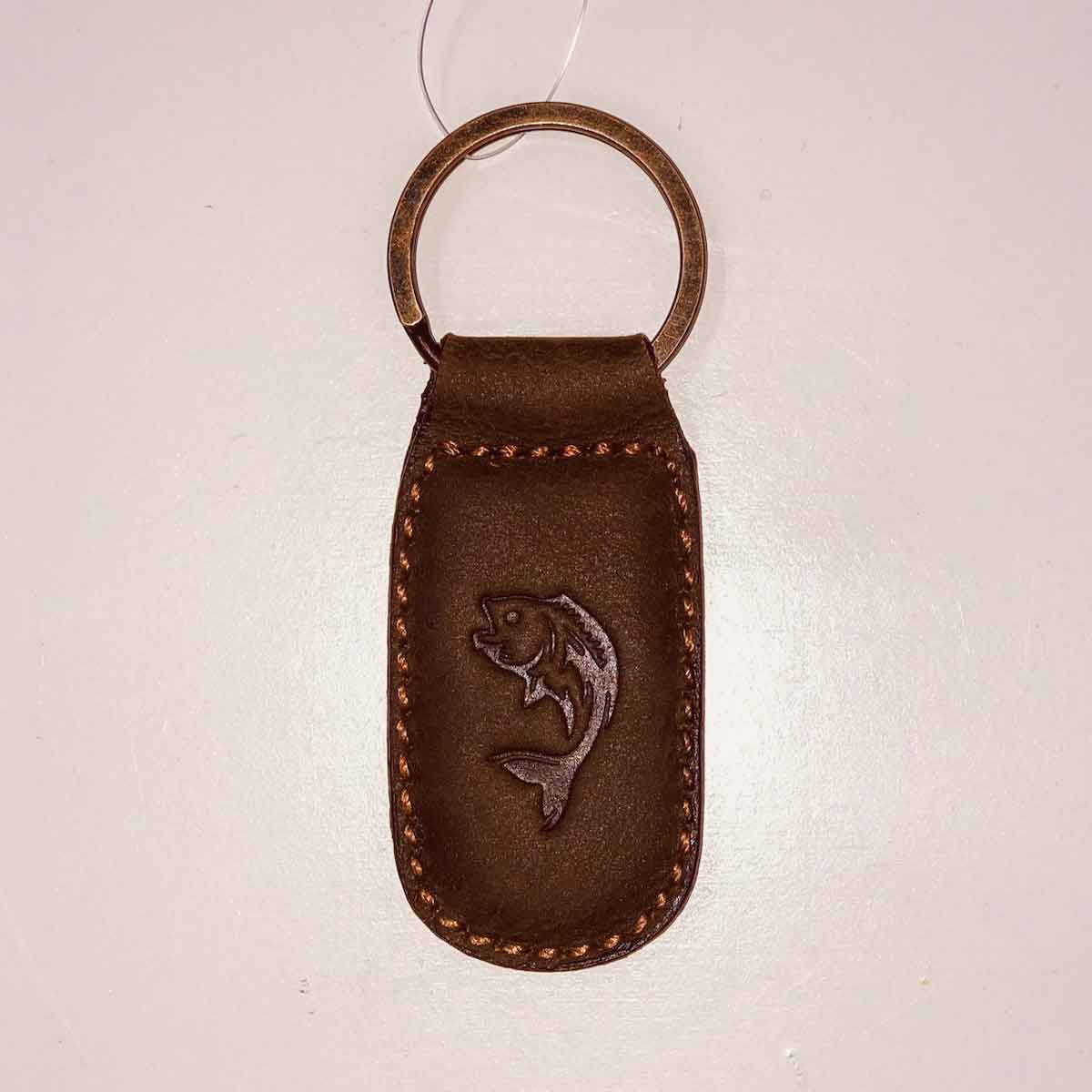 Fish Leather Embossed Keychain