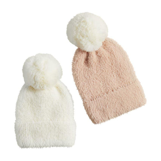 Fuzzy Pom Knit Hat