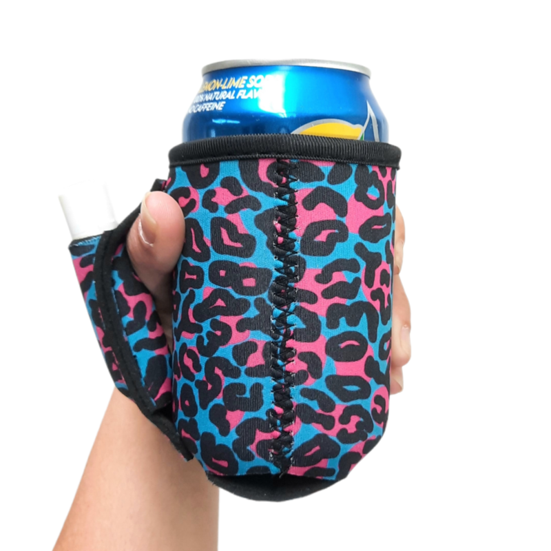 Stubby Can Handler- Blue Leopard