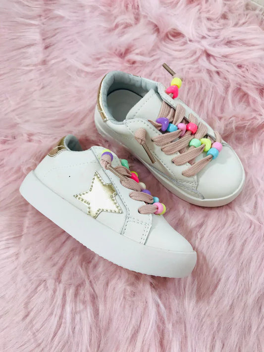 Child Metallic Gold Star Sneakers