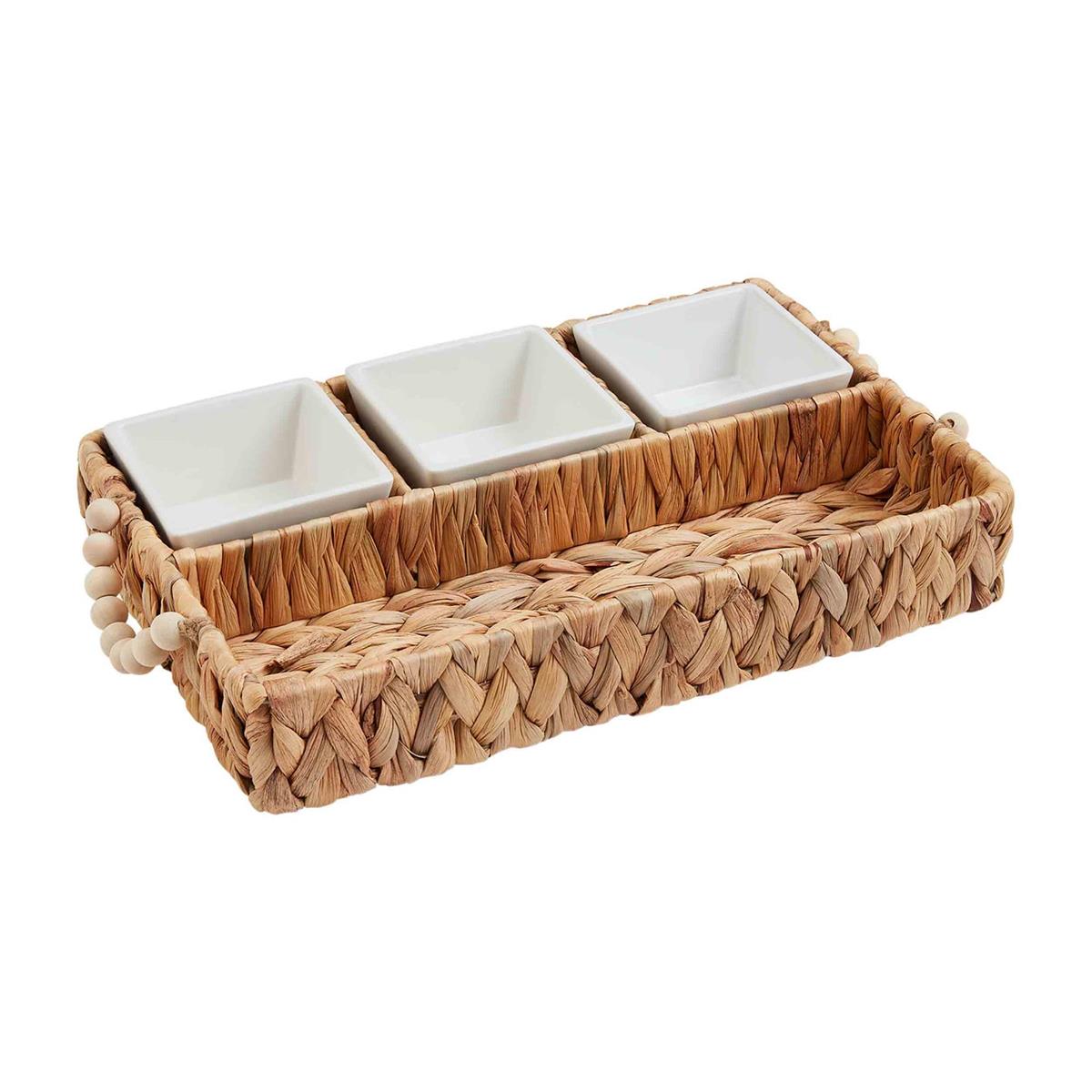 Woven Tray & Dip Set