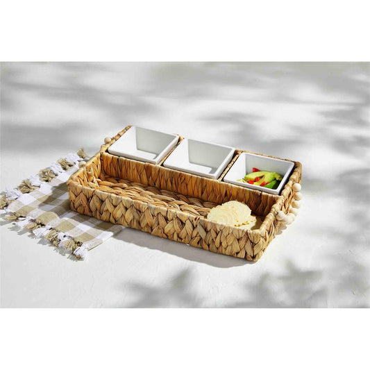 Woven Tray & Dip Set