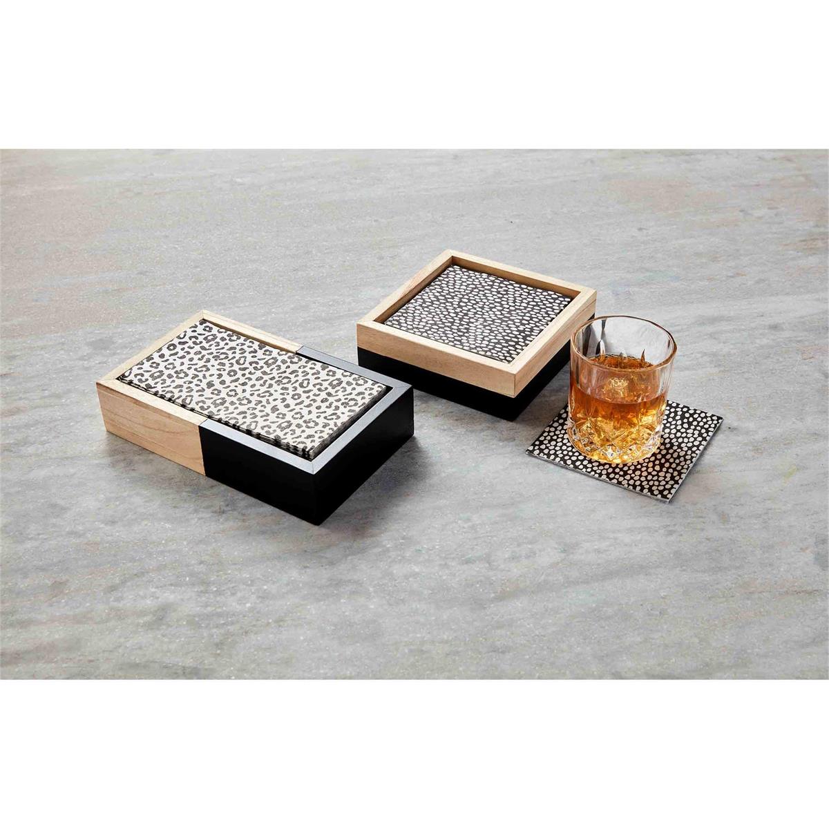 Black Cocktail Napkin & Box Set