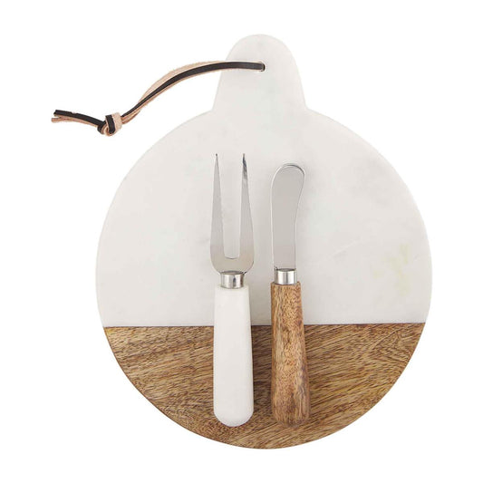 Marble Wood Cheese Set