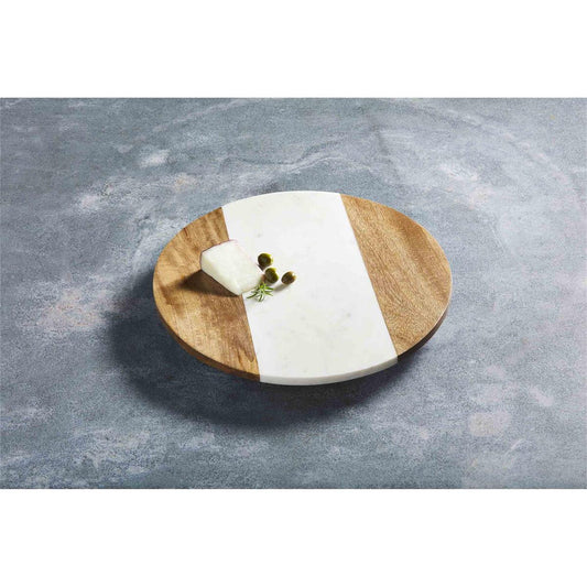 Marble & Wood Lazy Susan