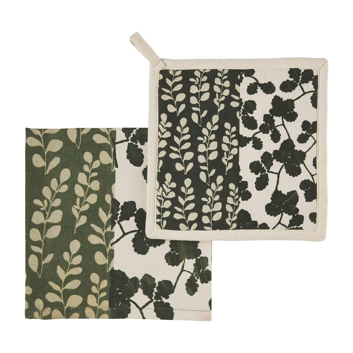 Leaf Towel Pot Holder Set