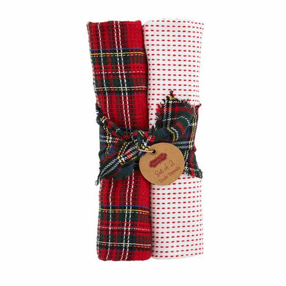 Plaid Waffle Towel Set