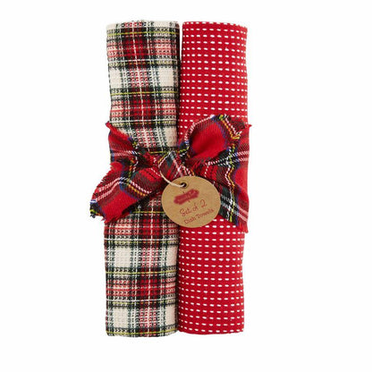 Plaid Waffle Towel Set