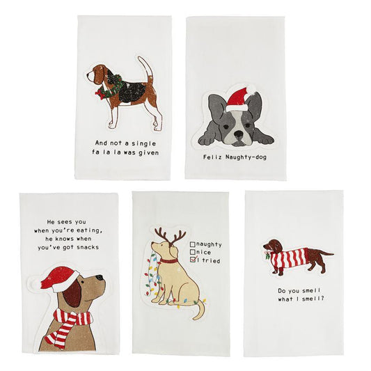 Dog Appliqued Christmas Towel