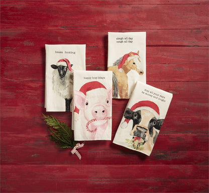 Farm Animal Christmas Towels