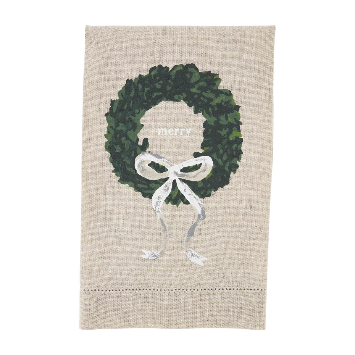 White Painted Christmas Towel