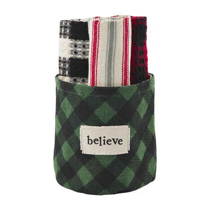 Buffalo Check Towel Bucket Sets