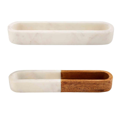 Marble Wood & Cracker Dish